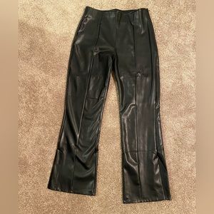 Abercrombie & Fitch Vegan Leather high rise flare pants